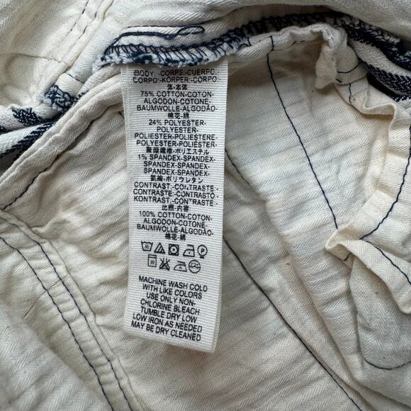 Free People Frankie High-Rise Striped Cropped Skinny Pants – Button Fly, Size 8 - Picture 11 of 11